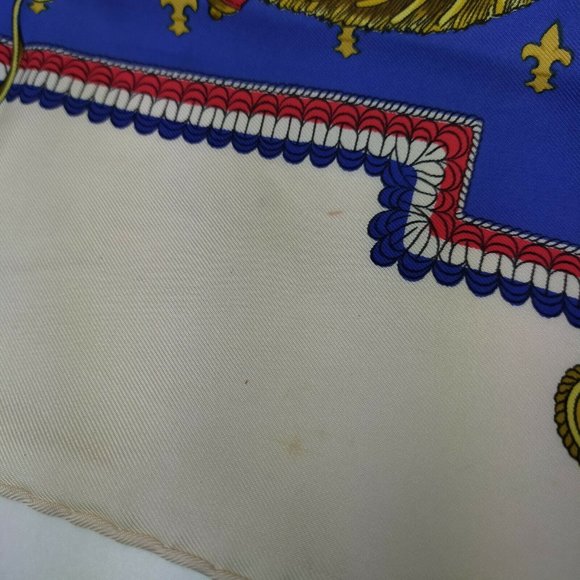 Hermes scarf Carre 90 Blue Silk100% - Picture 8 of 9